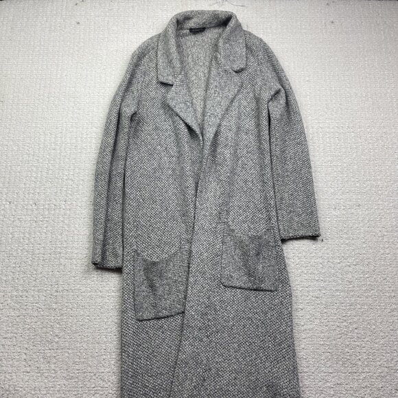Dynamite Gray Open Front Knit Cardigan Sweater Coat Sz S Longline Duster Modern - Picture 1 of 10